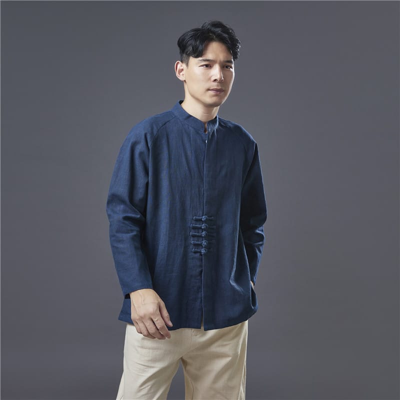 メンズのチャイナボタンの服