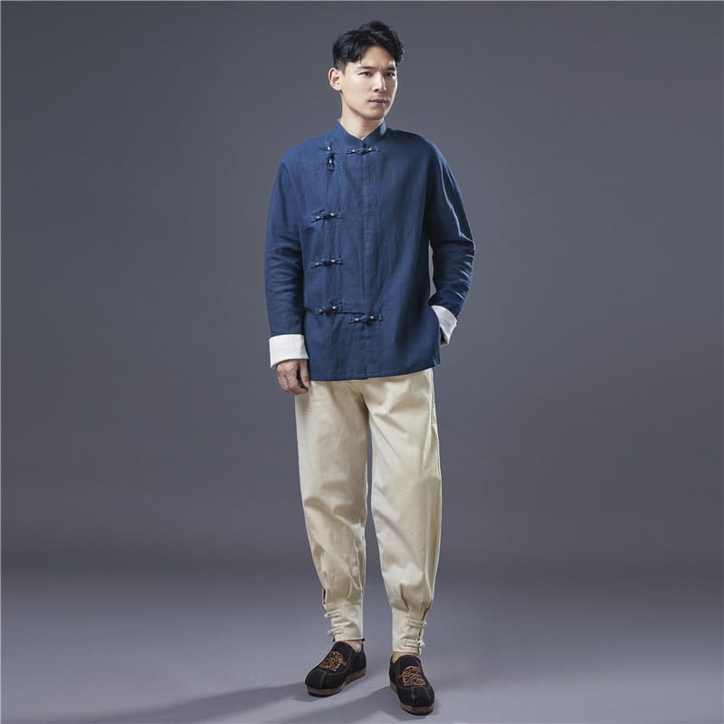 男性用のチャイナボタンの服