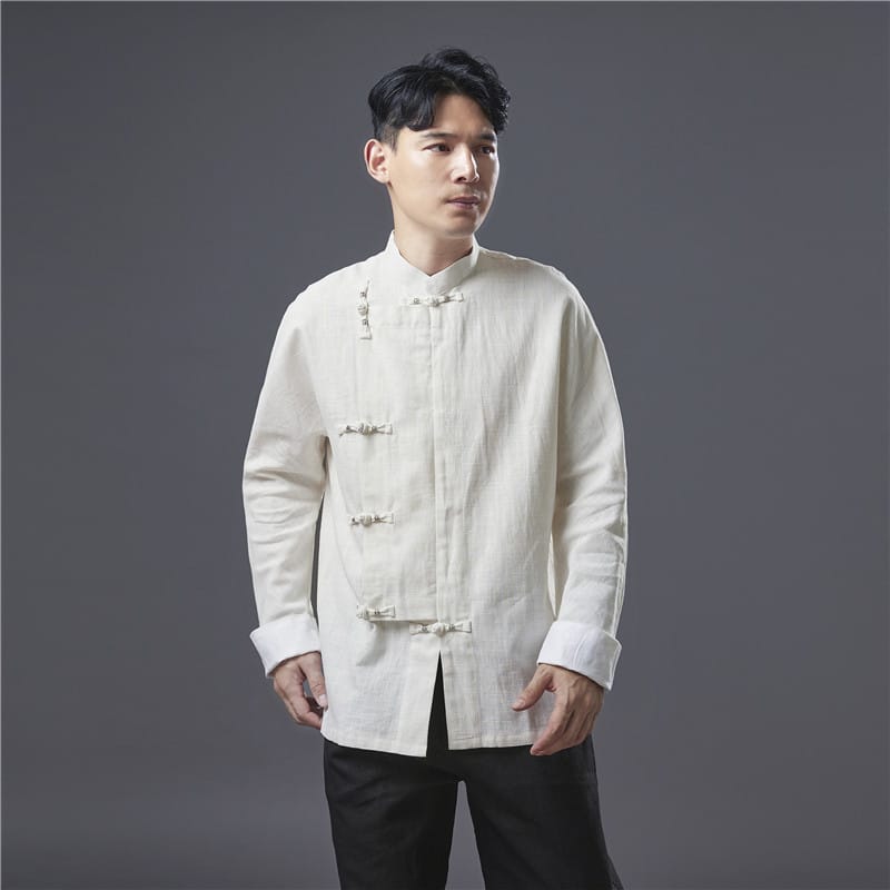 メンズの比翼前立てチャイナ服