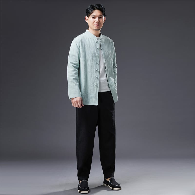 男性用の折り返し袖チャイナ服