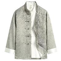 楊柳ジャガード生地を使ったジャケットです。梅花柄が上品で洗練された印象作ります。