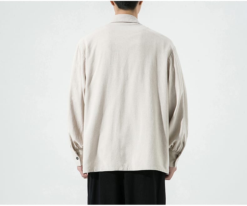 メンズのチャイナボタンのシャツ