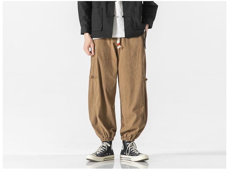 男性用のチャイナ風ダボパンツ