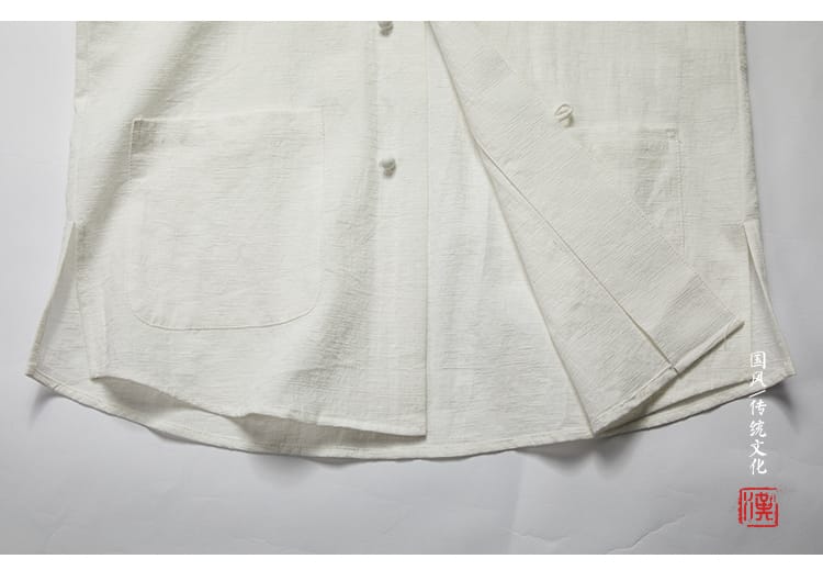 7分袖の中華風シャツ