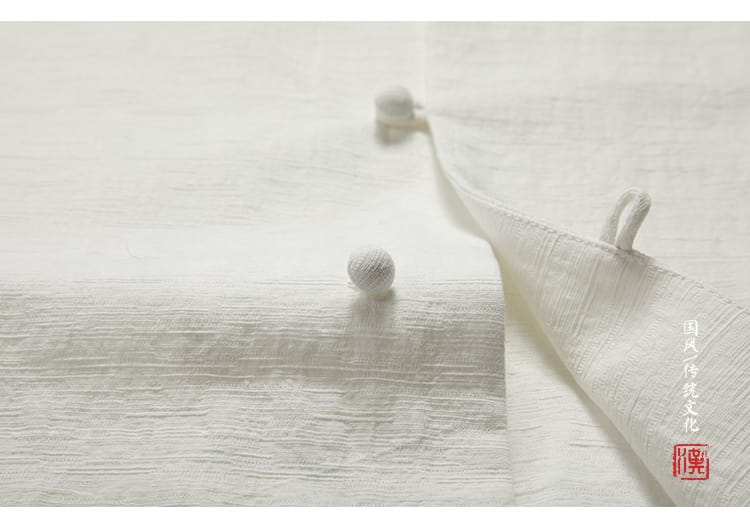 綿麻素材のチャイナシャツ