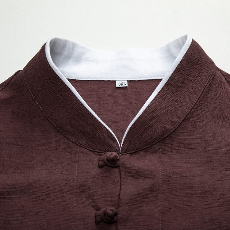 7分袖の中華風シャツ