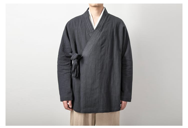メンズの斜め襟ジャケット