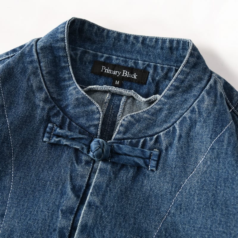 男性のチャイナデニムジャケット