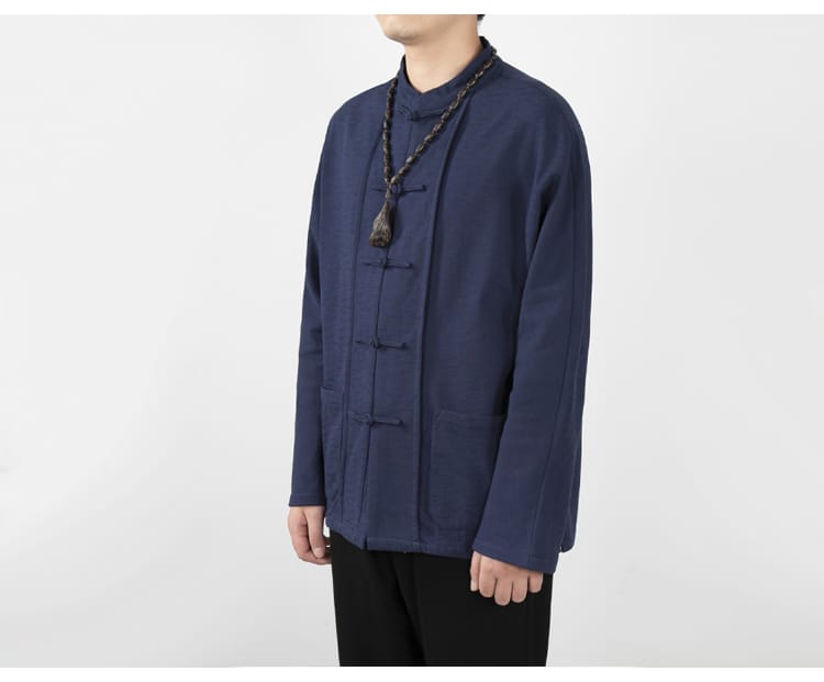 男性用のチャイナ風フリースジャケット