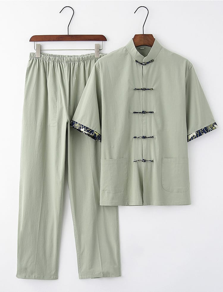 男性用の半袖チャイナジャケット