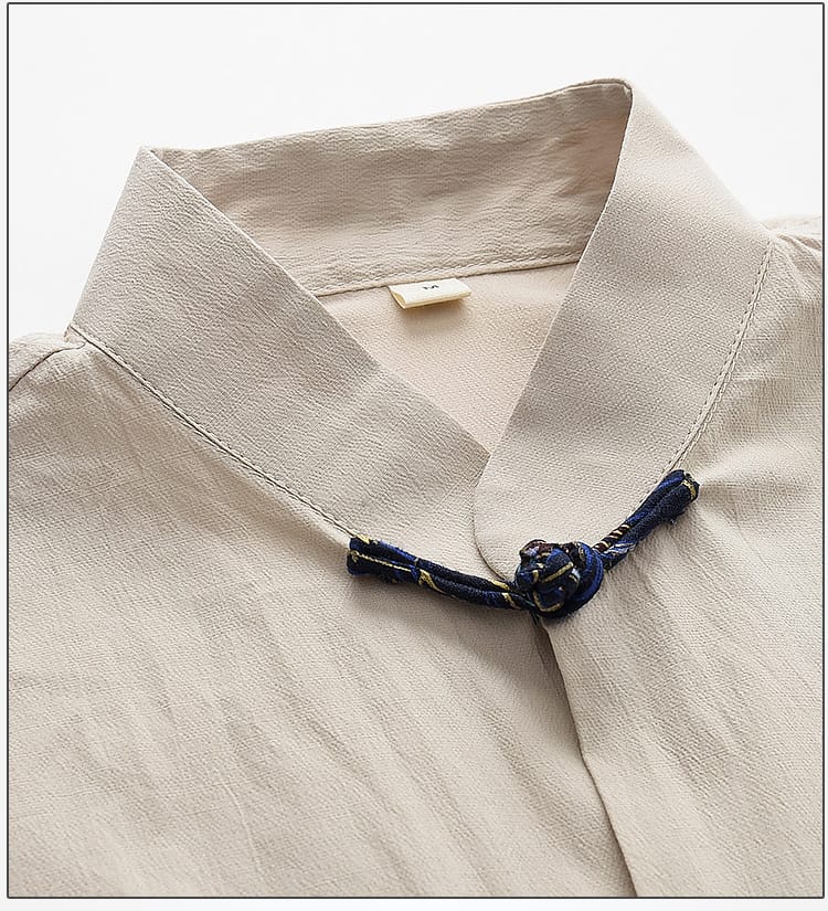 夏の薄手半袖チャイナスーツ上下セット