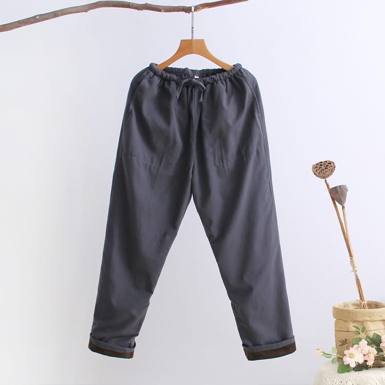 メンズの裏起毛チャイナパンツ