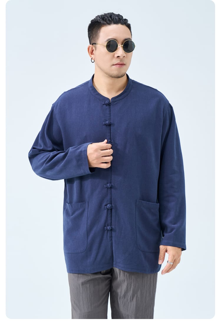 肥満体型のチャイナシャツ