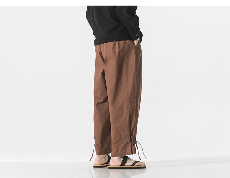 男性用のチャイナ風ダボパンツ