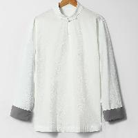 シンプルなデザインの漢服Tシャツ。洗いをかけた綿麻生地はビンテージ感があります