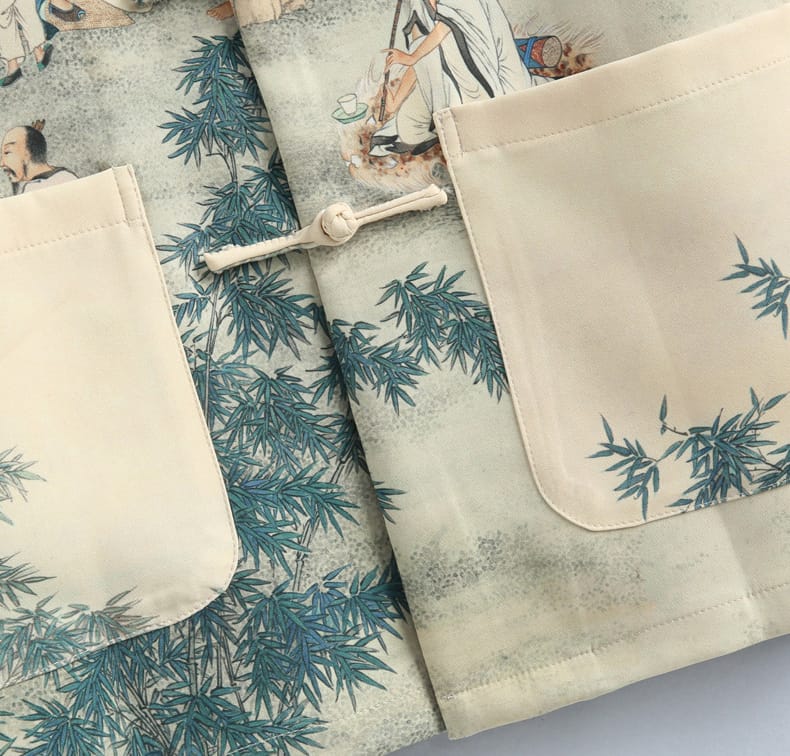 メンズの中華風カジュアル半袖シャツ