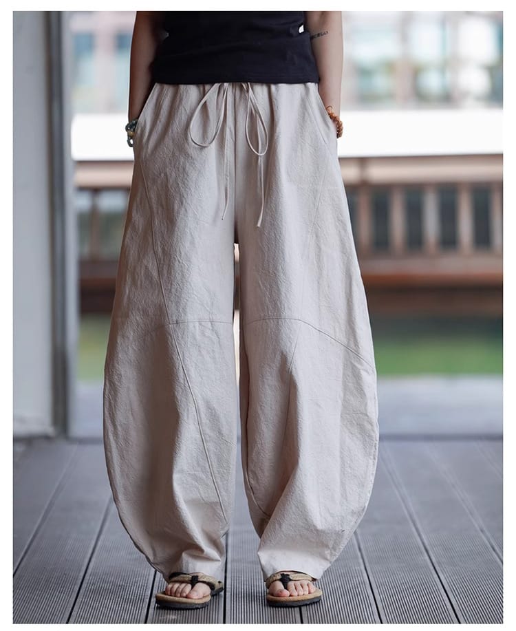 男性用のチャイナ風ダボパンツ