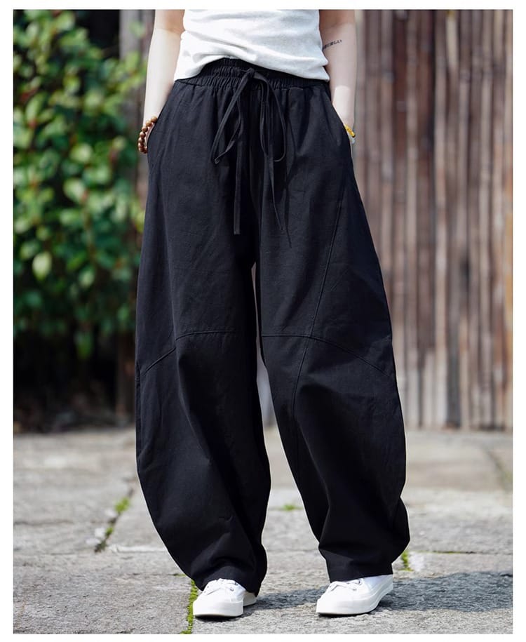 メンズのチャイナ風ハーレムパンツ