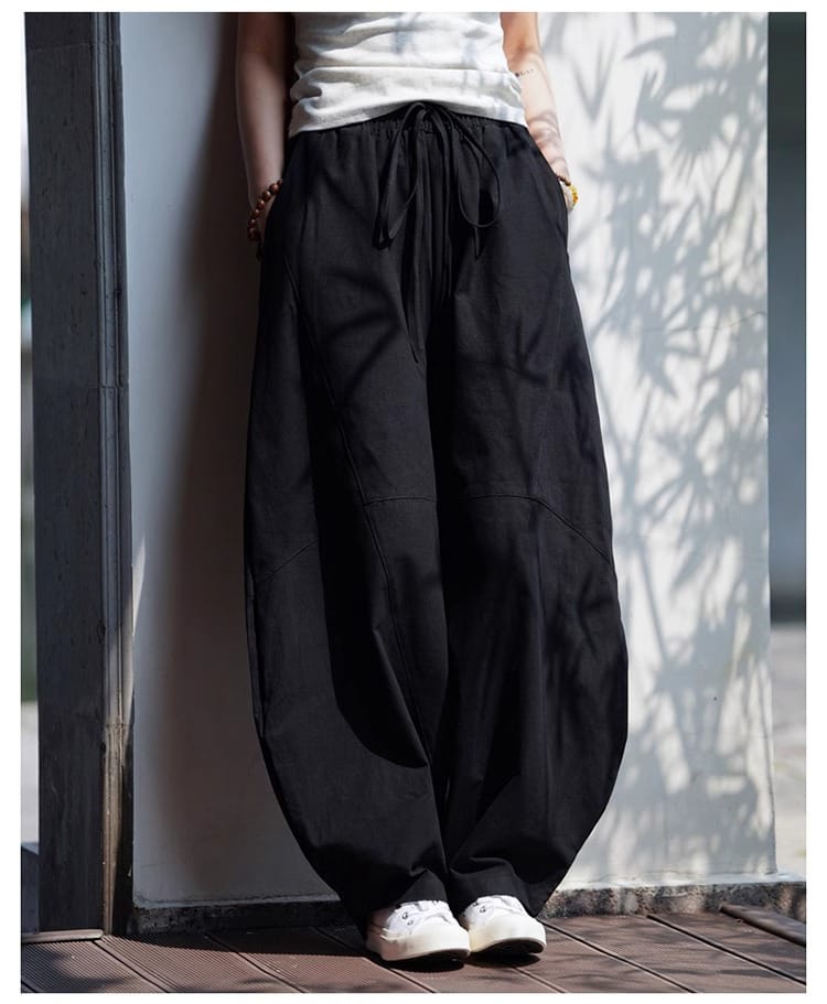 男性用のチャイナ風ハーレムパンツ