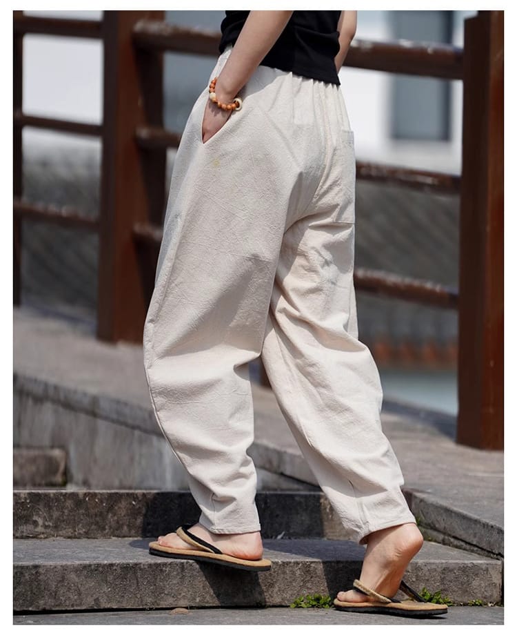 メンズのチャイナワイドレッグパンツ