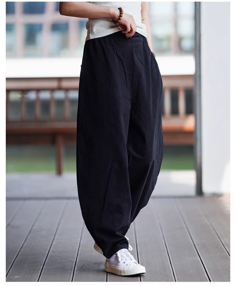 メンズのチャイナ風ハーレムパンツ