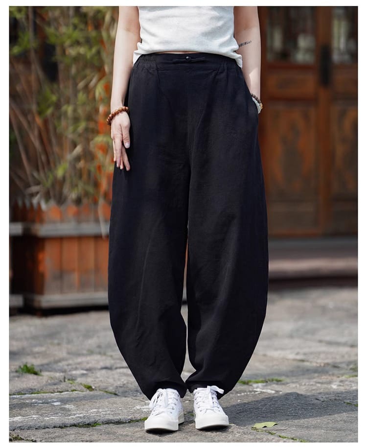 男性用のチャイナ風ハーレムパンツ