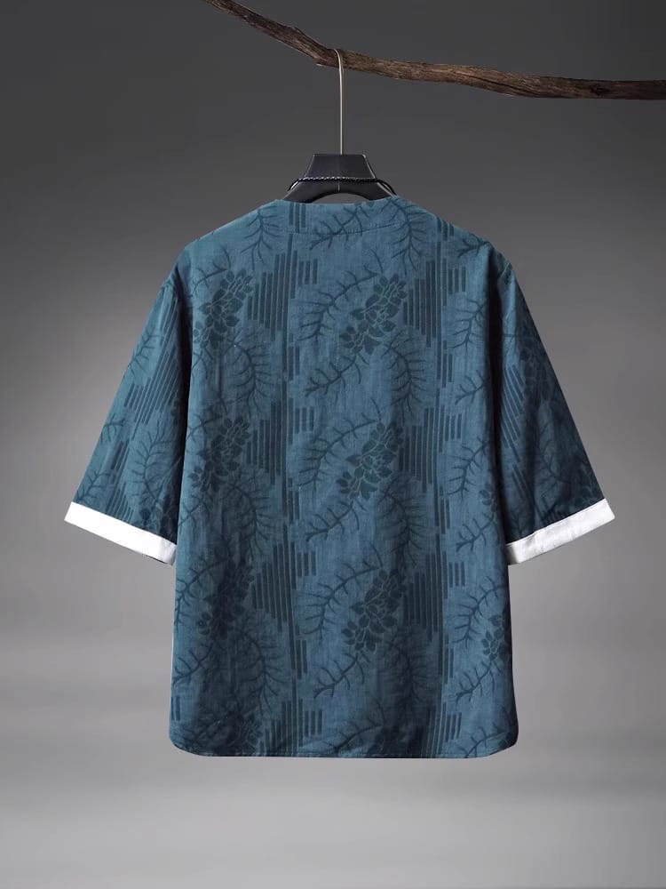 男性用のチャイナ風カジュアルTシャツ