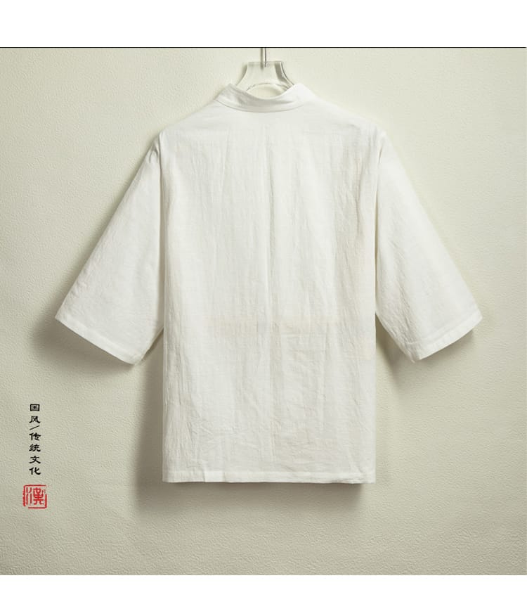 5分袖のチャイナシャツ