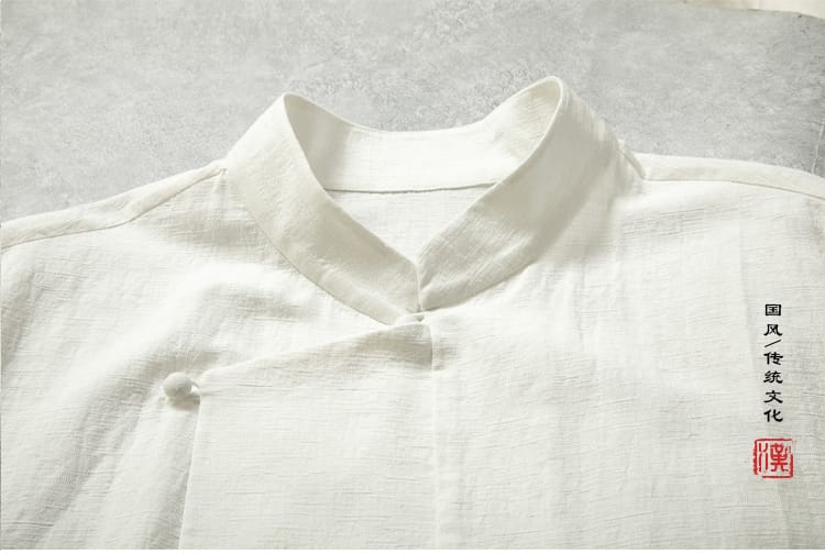 5分袖の中華風シャツ