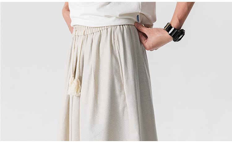 男性用のチャイナワイドレッグパンツ