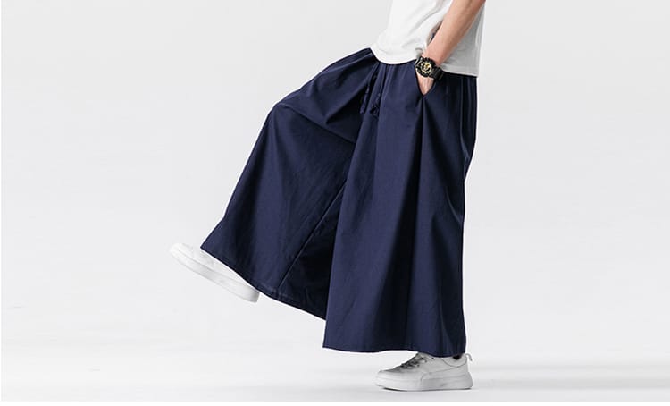 メンズのチャイナ風ダボパンツ