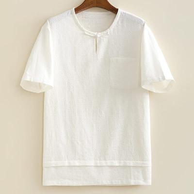 通気性の高い純綿生地を使ったTシャツ。5cmロングテールになっている