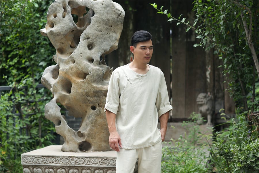 メンズの斜め襟チャイナ服