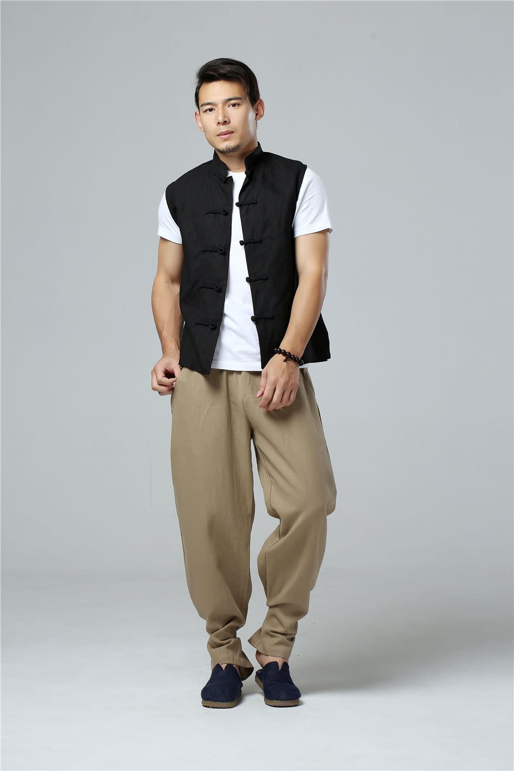 男性用の立ち襟のチャイナベスト