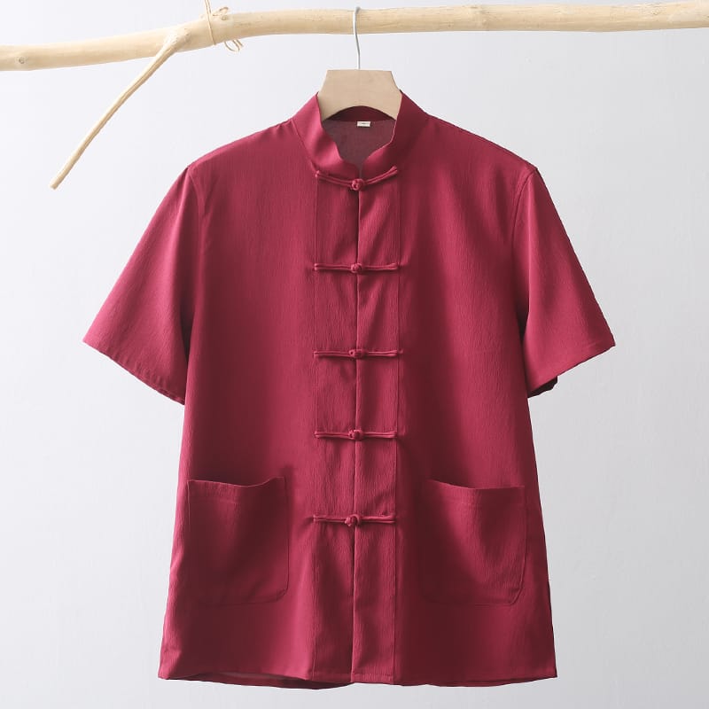 メンズの半袖中国服ジャケット