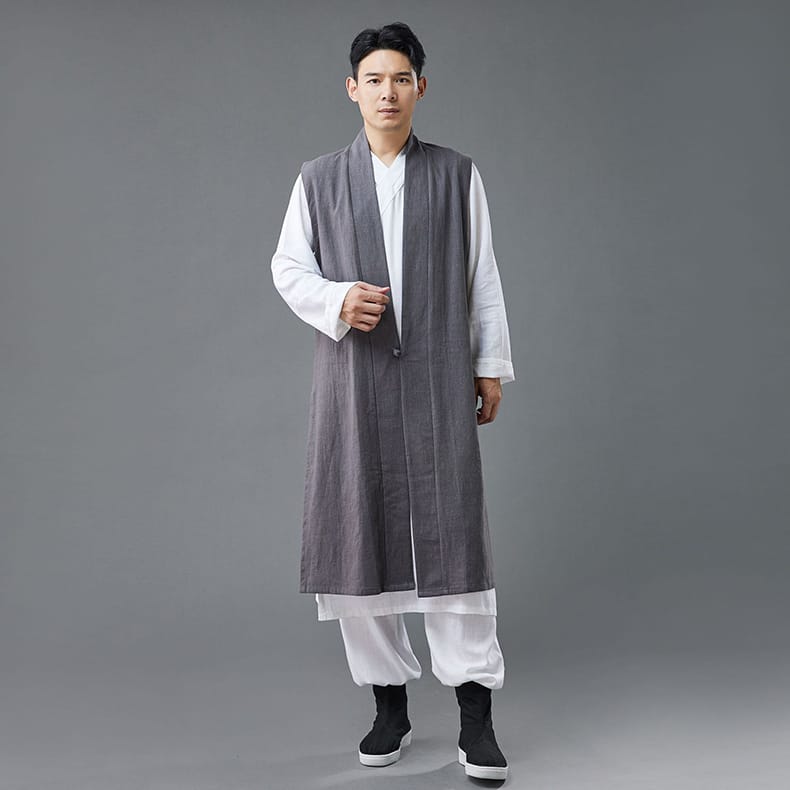 メンズのロング丈チャイナベスト