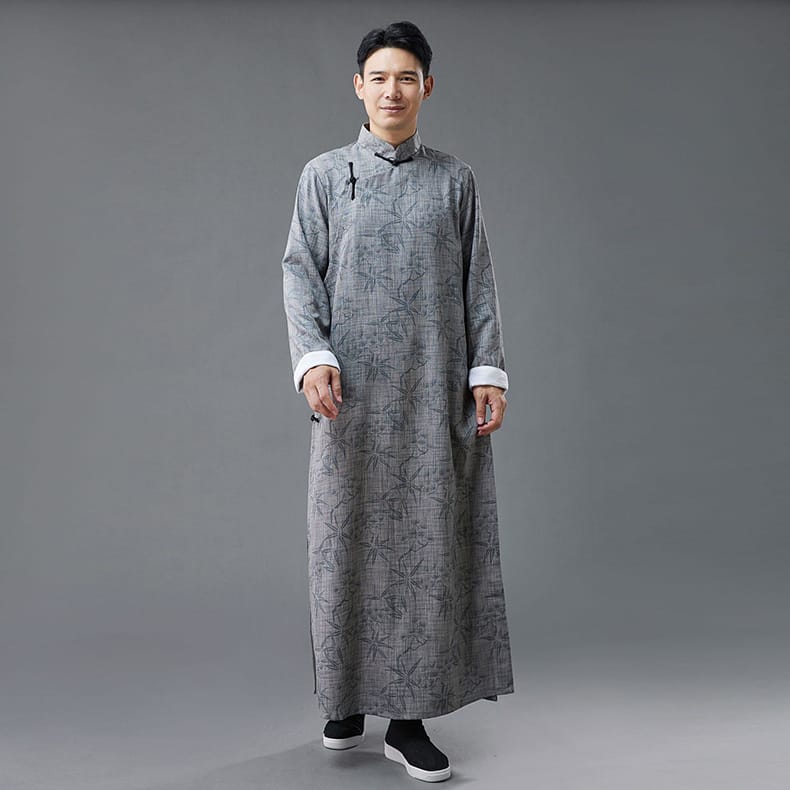 メンズの丈長中国服