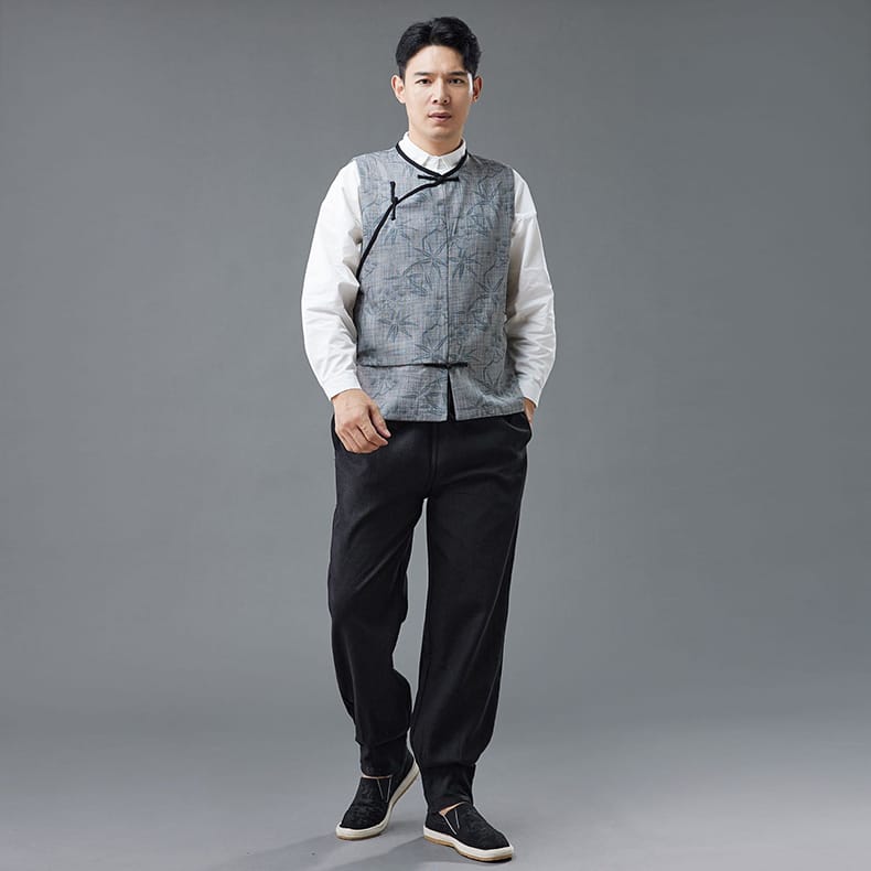 男性用のノースリーブチャイナ羽織