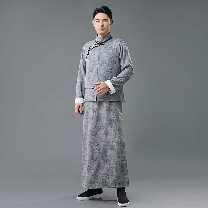 男性用のプリントチャイナベスト