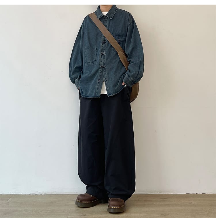 中国服のデニムシャツ