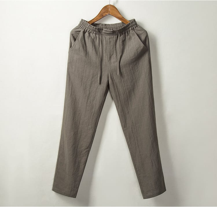 メンズのフリースチャイナパンツ