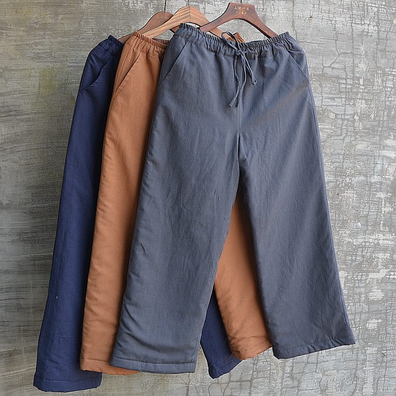 メンズのキルティングチャイナパンツ