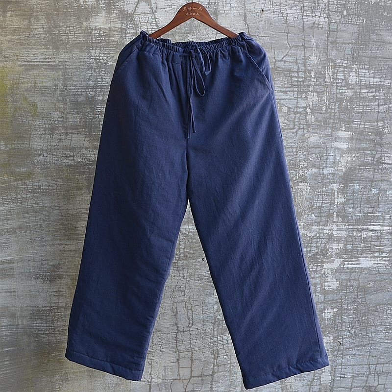 メンズのキルティングカンフーパンツ