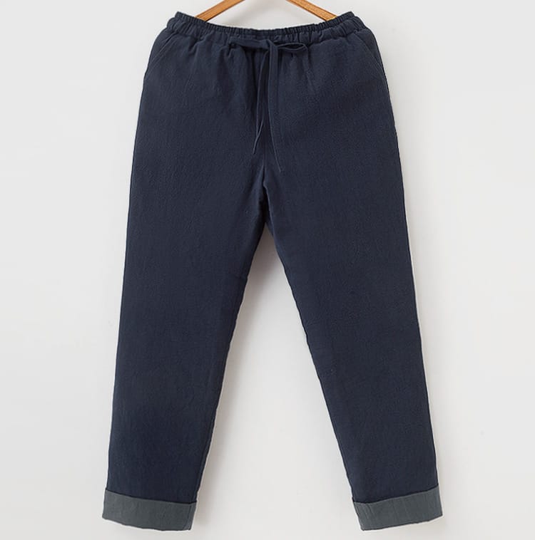 メンズのキルティングチャイナパンツ