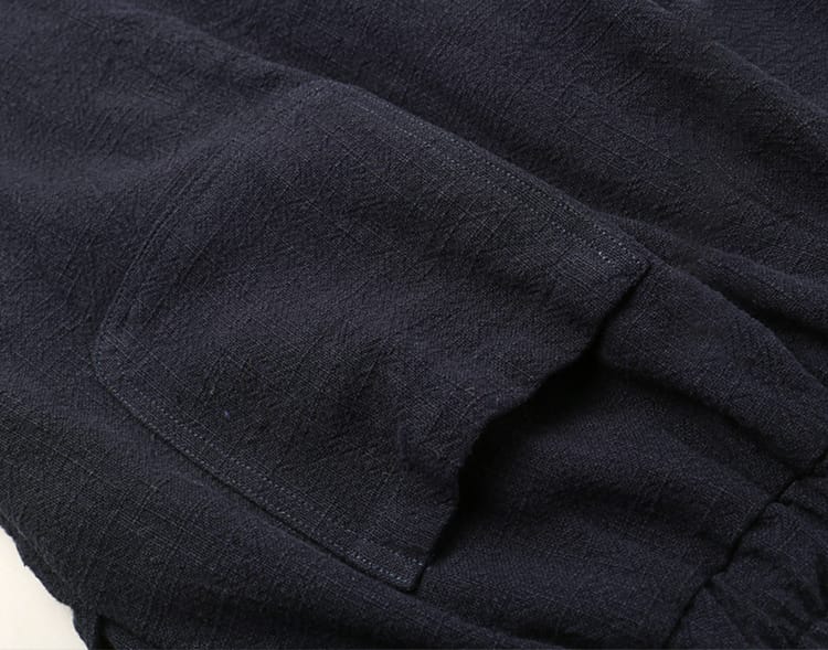 男性用の暖かフリース防寒カンフーパンツ