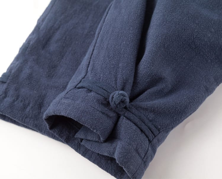 男性用の暖か中綿防寒唐装パンツ