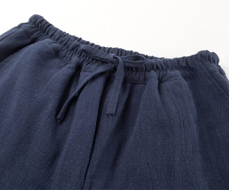 男性用の中綿キルティングチャイナパンツ