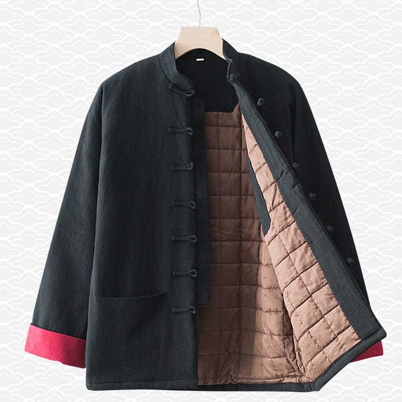 メンズのキルティング中綿カンフー服