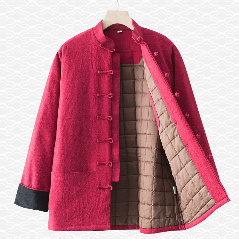 メンズの中華風の中綿ジャケット