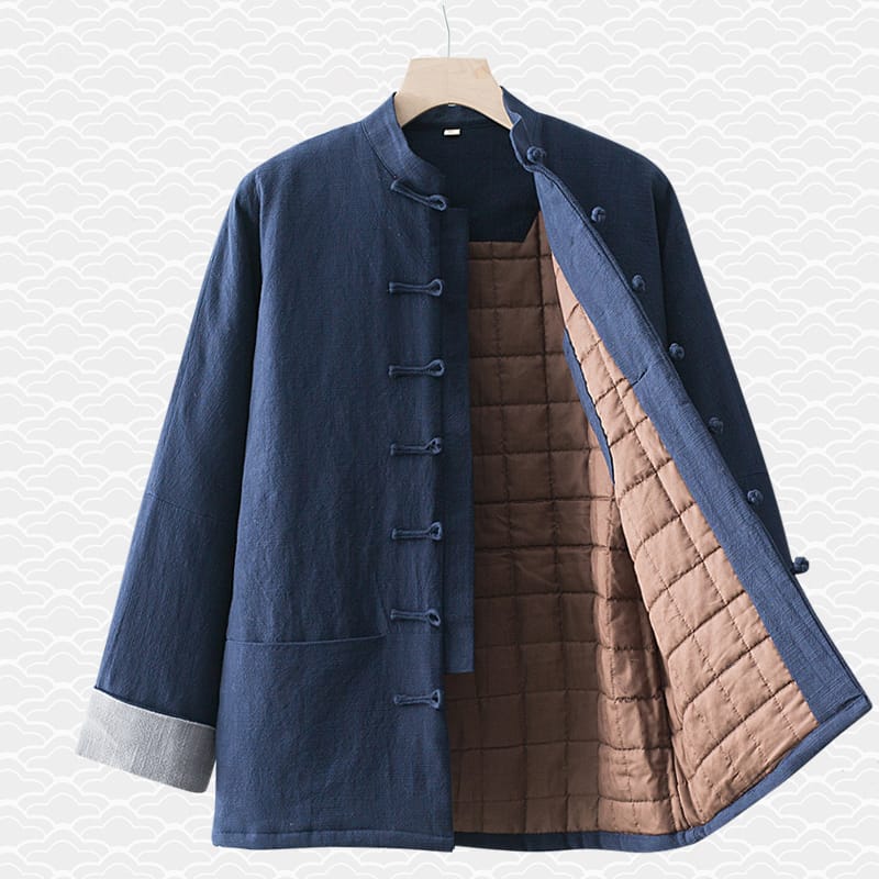 男性用の中華風の中綿キルティングジャケット